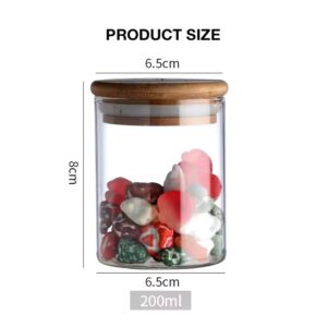 200ml High Borosilicate food glass storage jar set with bamboo lids - Image 6