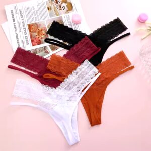 Lace Perspective G String Thongs Low Rise Breathable Cotton Underwear for Women Sexy High Cut Knitted Lingerie - Image 6