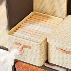 Collapsible Storage Boxes With Lids Fabric Foldable Storage Bins Organizer Containers Baskets With Lid For Home Bedroom Closet - Image 4