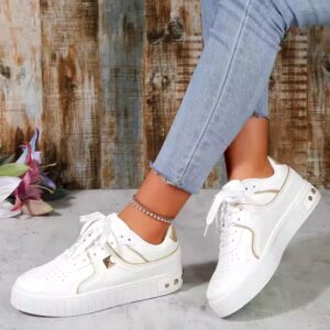 Women's Breathable 2023 new design running shoe Embroidered Flower Lace-Up Casual Sneakers - Image 6