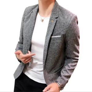 Men's linen business suit coat - Image 7