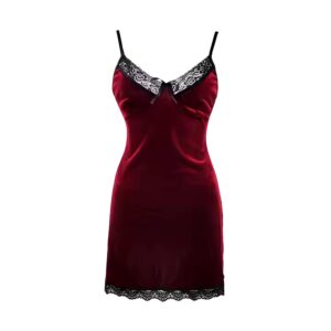Women's deep V halter nightdress one-piece skirt Velvet pleated hip nightdress Home dress women's sexy pajamas - Image 7
