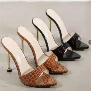 Women's Thin Heels Party fashion metal chain casual shoes - Image 3
