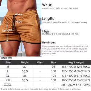 Men's Gym Shorts With Pockets Men's Breathable Workout Shorts Men's Solid Sports Shorts - Image 7