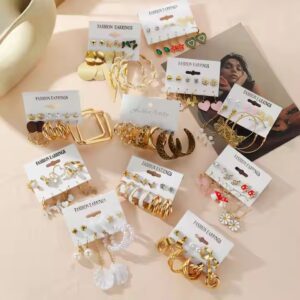 Women Punk Pearl Dangle Drop Earrings Trend Set of Earrings Jewelry Gift - Image 7