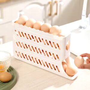 Automatic Scrolling Egg Rack Refrigerator Side Door Food Grade Organizer Egg Holder Egg Storage - Image 5