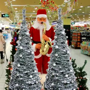 New product ideas 2019 cheap 6ft christmas tree with snow and lights for indoor and outdoor holiday decoration - Image 7