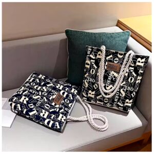 Large women's canvas bag popular student shoulder bag handbag - Image 7