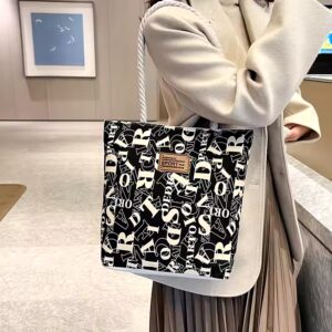 Large women's canvas bag popular student shoulder bag handbag - Image 5