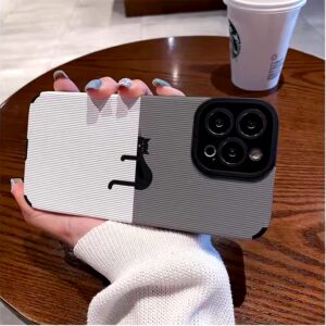 Black Cat Printing Soft TPU Artificial Leather Mobile Phone Cover Case For Iphone 6 7 8 X Xr Xs 11 12 13 14 15 16 Pro Max - Image 4