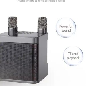 Mini Karaoke Speaker with YS-203 Mic Bluetooth Speaker with Microphone Dual Mic Karaoke set home speaker YS203 - Image 5
