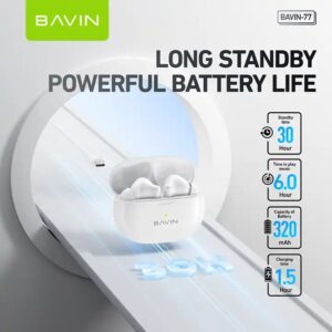 BAVIN wholesale custom logo 77 blue tooth bt5.4 true wireless earbuds tws headphones with microphone - Image 6