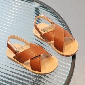 Kids Girl's Flat Sandals Cute Summer Shoes Open Toe Ankle PU Leather Sport Sandals Beach Sandal Water Shoes - Image 7