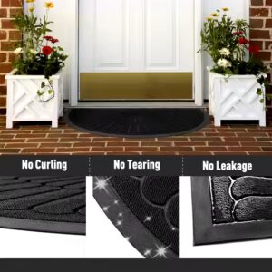 Half round polypropylene loop velvet embossed rubber anti-slip Outdoor Welcome Door Mat Doormats Floor Mat for Entryway - Image 4
