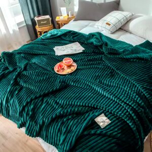 Super Soft Dyed Polar Flannel Fleece Modern Solid Color Design 100 Polyester Striped Throw Blanket Plush Baby Sofa Blanket - Image 2