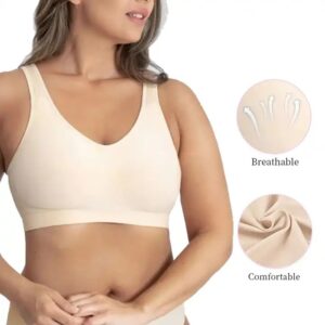Hot Selling Large Size Sexy Bras Comfortable Everyday Seamless Nylon Vest Breathable Wire-Free Back Closure Bra - Image 3