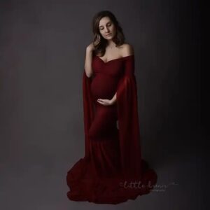 wholesale pregnant clothes women white Maxi dress maternity photoshoot dress for pregnant women - Image 7