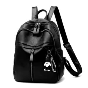 Women's Large Capacity Student Backpack Trendy Solid Color Women's PU Soft Leather Backpack - Image 7
