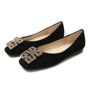 High quality size 33-43 dress shoes ladies comfortable drive pregnant shoes wide width suede flat shoes - Image 6