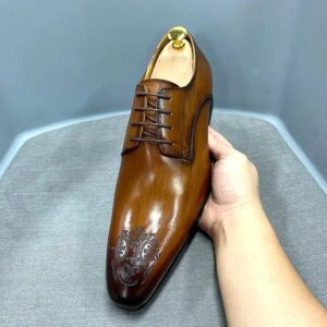 High Quality Leather Business Casual Shoes For Men Carved Point Formal Derby Leather Shoe For Men Dress Shoes Oxfords - Image 5