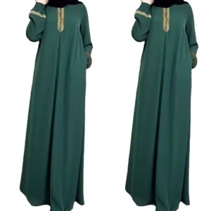 Wholesale Plus Size Islamic Clothing Loose Muslim Maxi Dress Abaya For Women - Image 3
