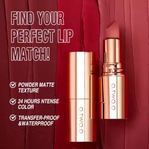 O.TWO.O High-Grade Matte Lip Stick Non-Stick Waterproof Long-Lasting Mineral Based Velvet Lip Makeup 4g Net Weight - Image 4