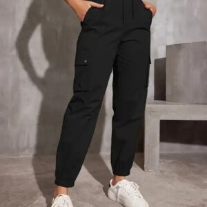 Flame Resistant Casual Loose Baggy Pant Manufacturer Ladies Trousers mujer Y2K Solid Pockets Drawstring Cargo Pants for Girls - Image 6