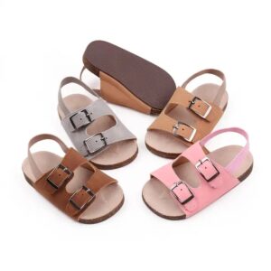 Summer baby wood bottom slippers with elastic back baby sandals hard soled non-slip toddler shoes - Image 7