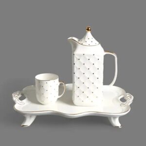 Exquisite Gold White Design Gift Wedding Coffee Cup Tea Sets High Quality Tea Pot Customize Design Colorful Ceramic Cup - Image 6