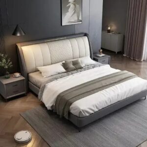 Hot Sale light luxury double leather bed 1.8m Modern Italian minimalist queen size bed Nordic wedding king size bed - Image 5