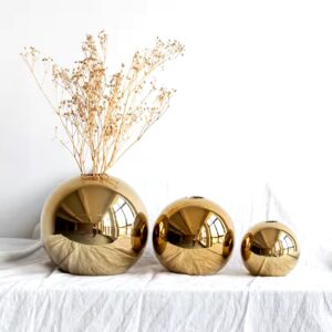 Vase Set of 3 Ball Shape Round Vase for Table Centerpiece Wedding Dining Office Living Room Decor - Image 5