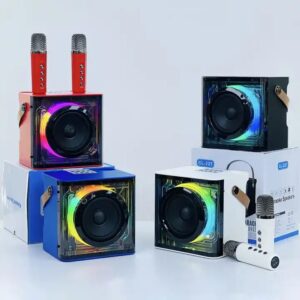 Outdoor Karaoke Small Mini Bluetooth Sound Karaoke Speaker With 2PCS Wireless Microphones - Image 5