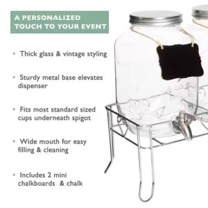 4L metal stand glass beverage dispenser with glass mason jar - Image 6