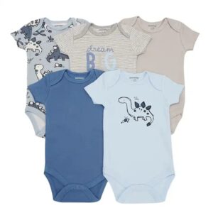 5 in 1 new born baby gift set short sleeve romper baby onesie cotton baby 5pcs clothes clothing - Image 4