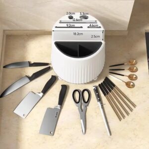 Wannuo Rotatable Kitchen Knife Holder Kitchen Spoon and Chopsticks Holder Kitchen Knives & Accessories - Image 6