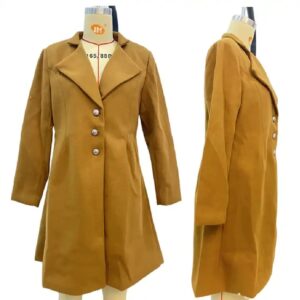 Mid-length Korean Version Wool Lapel Thin Winter Coat Solid Color Slim Ladies Woolen Coats For Women - Image 7