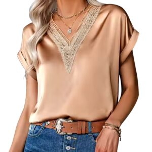 Lady Top Short Sleeve Women Blouses V Neck Crop Tops Casual Ladies Shirts - Image 6