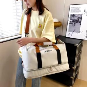 Foldable Waterproof Nylon Duffel Luggage Duffle Yoga Sports Weekend Shoulder Gym Travel Tote Bag Women - Image 5