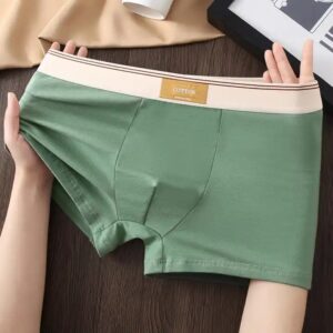 Cotton striped mid waist cotton boxers for men seamless loose men's square corner pants men boxers cotton - Image 4