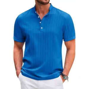 Men's retro cotton and linen striped shirt Casual loose shirt - Image 3