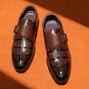 Mens Buckle Mengke Cover Cross-border Men's Shoes Vintage Block British Style Leather Shoes Mens Shoes Large Size 39-48 - Image 6