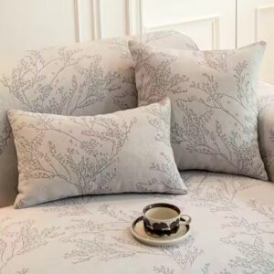 Nordic style Chenille Plant flower pattern jacquard sofa cushion four seasons Universal Anti-slip particle Sofa Cover Blanket - Image 2