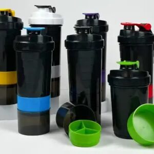 Shaker Bottle Workout Gym BPA Free Protein Shaker Bottle with Powder Storage Pill Organizer - Image 6