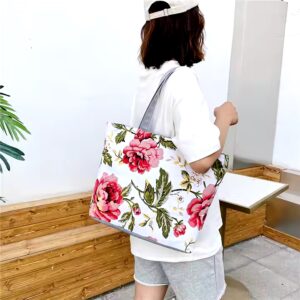 large - capacity shoulder women's bag printed canvas handbag tote canvas shopping bags - Image 4