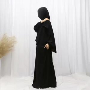 new style abaya elephant dubai modest jilbab for muslim women long solid color fashionable dress with hijab - Image 6
