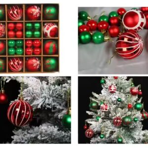 44pcs/set Christmas plastic pendant ball ornaments for christmas tree gift and home holiday decoration - Image 7