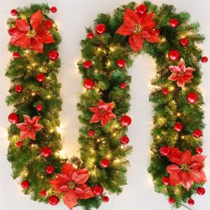 2.7m Christmas Led Rattan Garland Decorative Green Christmas Garland Artificial Xmas Tree Rattan Banner Decoration Wreath - Image 5