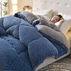 Winter Thickened Warm Light Luxury Double-sided Milk Lamb Velvet Solid Color Quilt Core bedding - Image 4