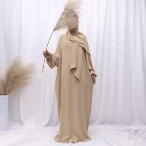 new style abaya elephant dubai modest jilbab for muslim women long solid color fashionable dress with hijab - Image 5