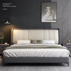 Hot Sale light luxury double leather bed 1.8m Modern Italian minimalist queen size bed Nordic wedding king size bed - Image 6